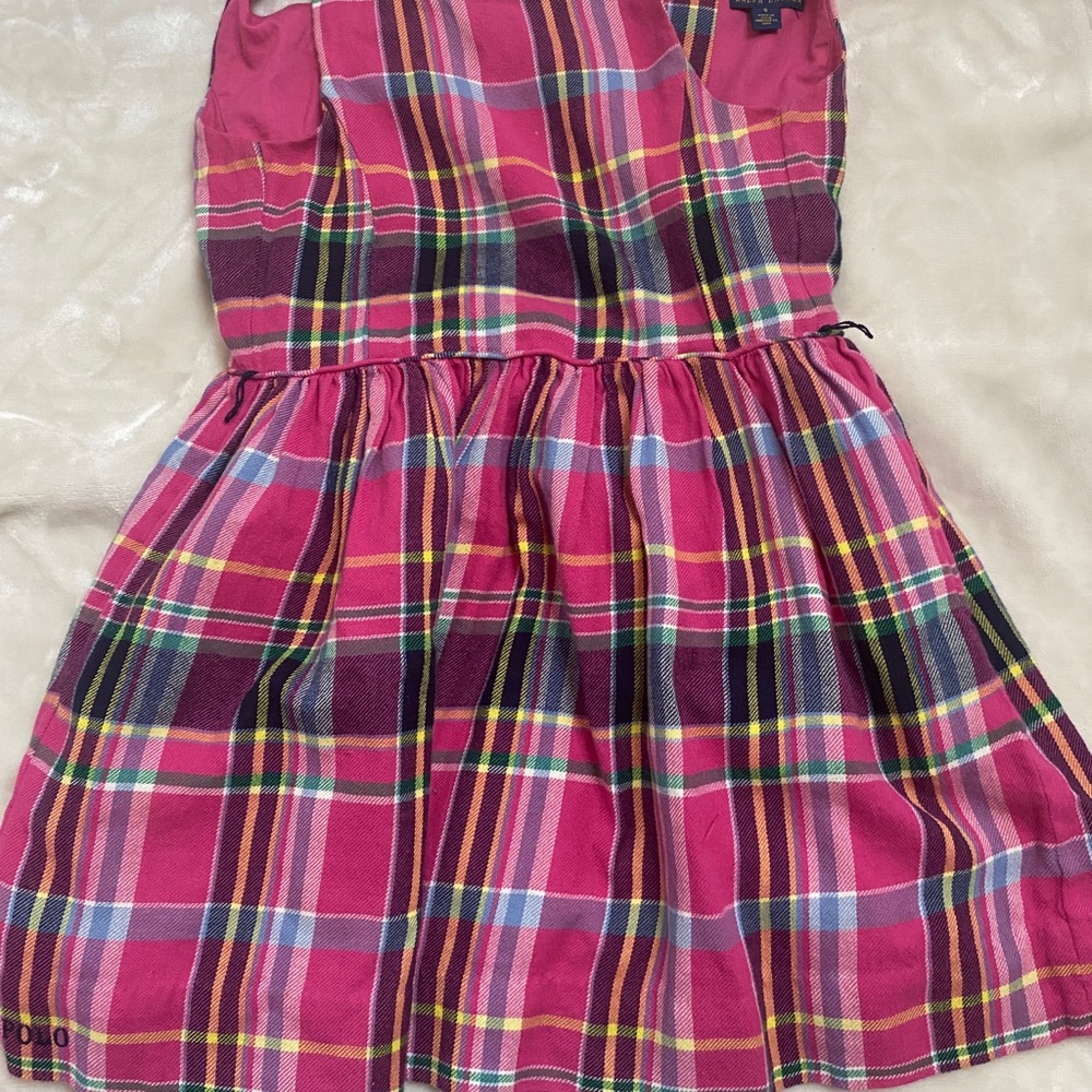 Girls Pink  Polo flannel dress